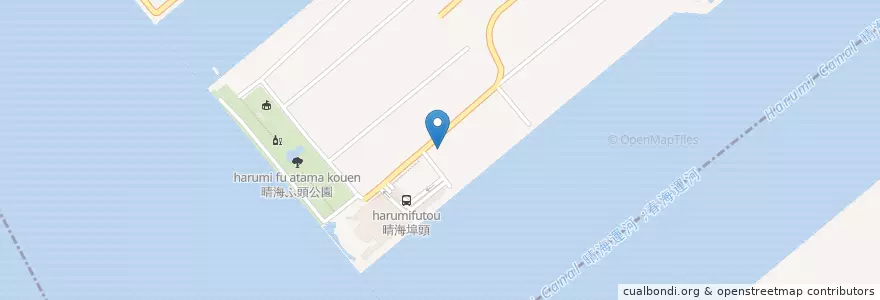 Mapa de ubicacion de 月島警察署晴海埠頭交番 en ژاپن, 東京都.