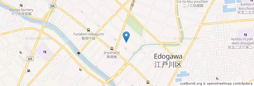 Mapa de ubicacion de 月映保育園 en ژاپن, 東京都, 江戸川区.