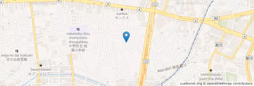 Mapa de ubicacion de 朝日が丘児童館 en Japan, Tokio, 中野区.