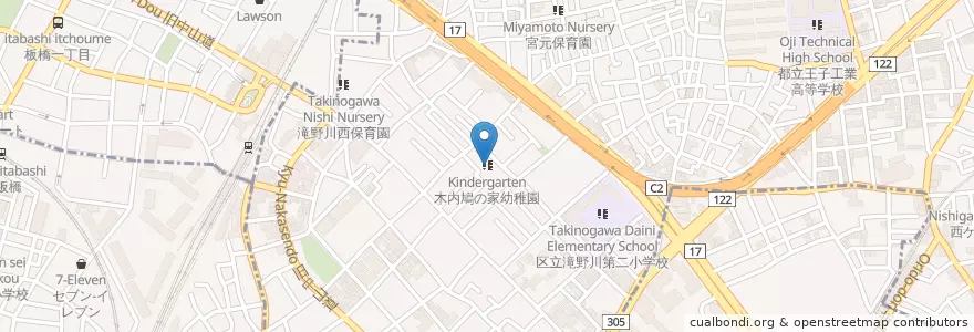 Mapa de ubicacion de 木内鳩の家幼稚園 en Giappone, Tokyo, 北区.