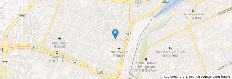 Mapa de ubicacion de 本塩町児童館 en Japonya, 東京都, 新宿区.