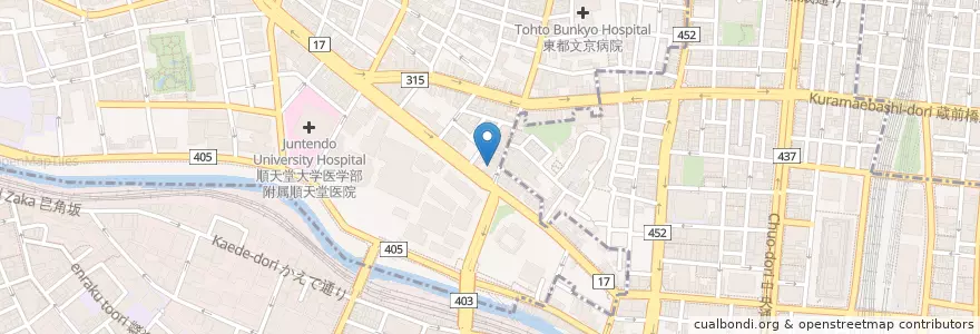 Mapa de ubicacion de 本富士警察署湯島交番 en Japão, Tóquio, 文京区, 千代田区.