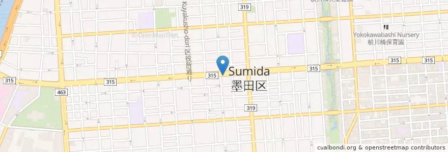 Mapa de ubicacion de 本所警察署石原三丁目交番 en Giappone, Tokyo, 墨田区.