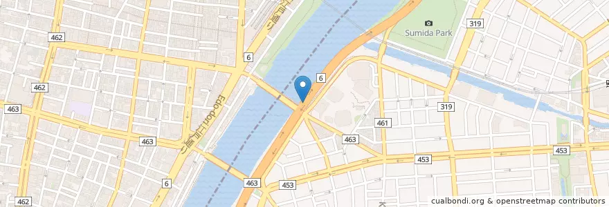 Mapa de ubicacion de 本所警察署駒形橋交番 en ژاپن, 東京都.