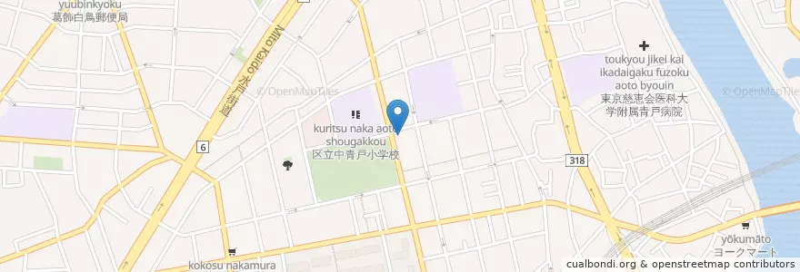 Mapa de ubicacion de 本田消防署青戸出張所 en Japão, Tóquio, 葛飾区.
