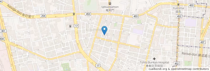 Mapa de ubicacion de 本郷三郵便局 en Japan, Tokyo, Bunkyo.