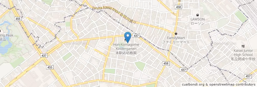 Mapa de ubicacion de Hon-Komagome Kindergarten en Japan, Tokyo.