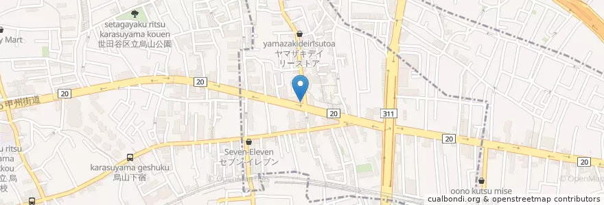 Mapa de ubicacion de 杉並上高井戸郵便局 en ژاپن, 東京都.