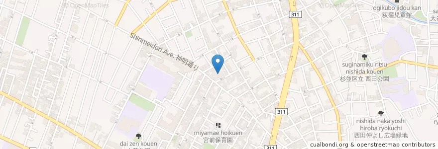 Mapa de ubicacion de 南荻窪図書館 en 日本, 東京都, 杉並区.