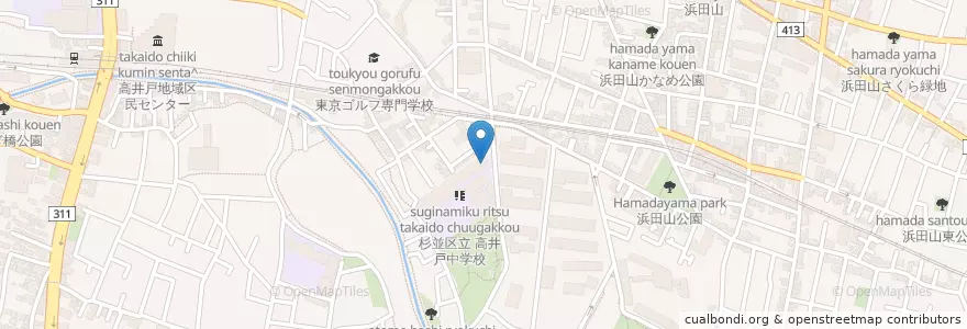 Mapa de ubicacion de 杉並区立高井戸図書館 en Japan, Tokio, 杉並区.