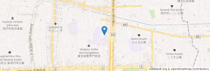 Mapa de ubicacion de 杉並区立高円寺図書館 en 日本, 东京都/東京都, 杉並区.