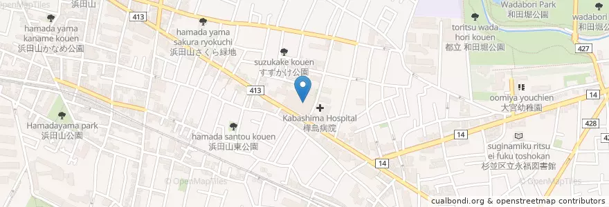 Mapa de ubicacion de 杉並南郵便局 en 日本, 东京都/東京都, 杉並区.