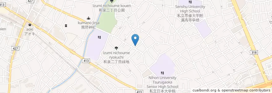 Mapa de ubicacion de 杉並和泉二郵便局 en Japonya, 東京都, 杉並区.