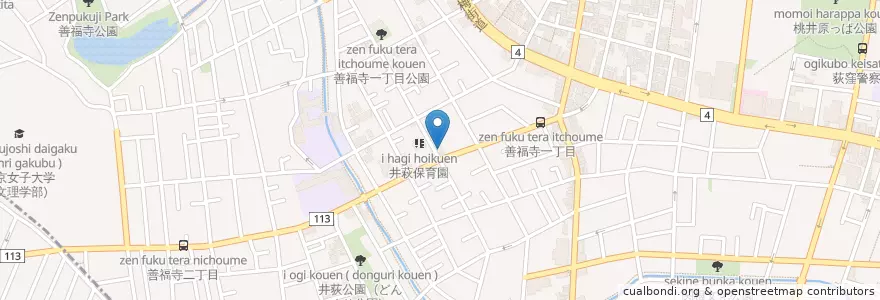 Mapa de ubicacion de 杉並善福寺郵便局 en Japan, Tokio, 杉並区.