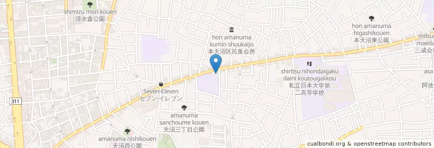 Mapa de ubicacion de 杉並天沼郵便局 en 日本, 東京都, 杉並区.