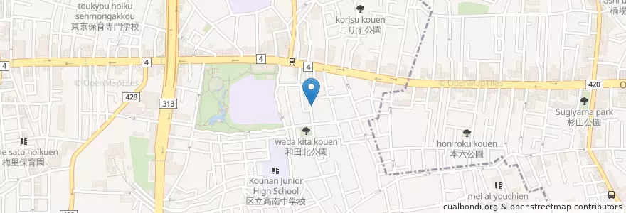 Mapa de ubicacion de 杉並教会幼稚園 en Japão, Tóquio, 杉並区.