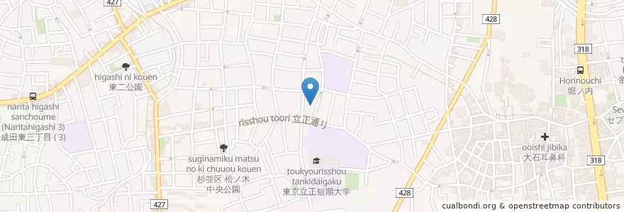 Mapa de ubicacion de 杉並松ノ木郵便局 en Jepun, 東京都, 杉並区.
