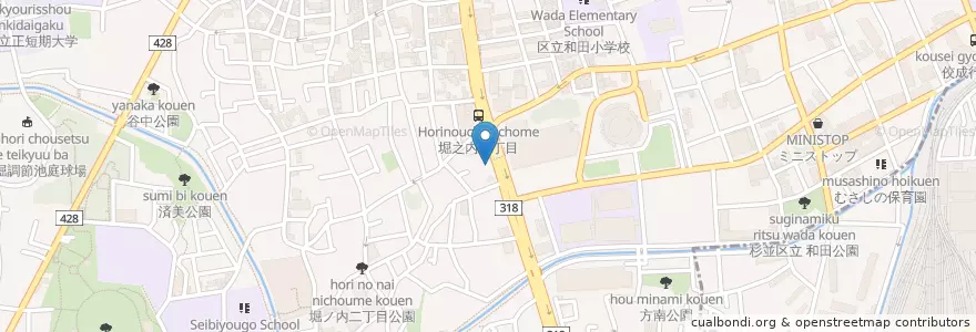 Mapa de ubicacion de 杉並消防署堀ノ内出張所 en Japan, 東京都, 杉並区.