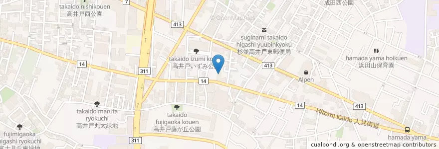 Mapa de ubicacion de 杉並消防署高井戸出張所 en Japon, Tokyo, 杉並区.