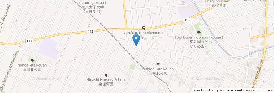 Mapa de ubicacion de 杉並西荻北郵便局 en Japan, 東京都, 杉並区.