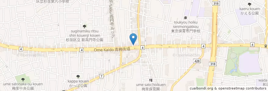 Mapa de ubicacion de 杉並警察署新高円寺駅前交番 en Japon, Tokyo, 杉並区.