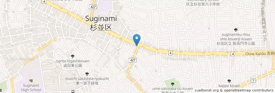 Mapa de ubicacion de 杉並警察署東田町交番 en Japan, 東京都, 杉並区.