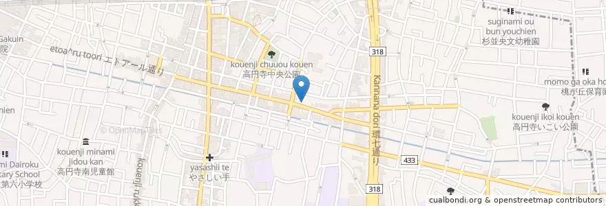 Mapa de ubicacion de 杉並警察署 高円寺南四丁目交番 en Jepun, 東京都, 杉並区.
