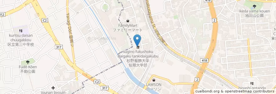 Mapa de ubicacion de 杉野服飾大学短期大学部 en Japan, 東京都, 品川区.