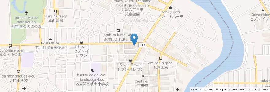 Mapa de ubicacion de 寺田病院 en 일본, 도쿄도, 足立区.