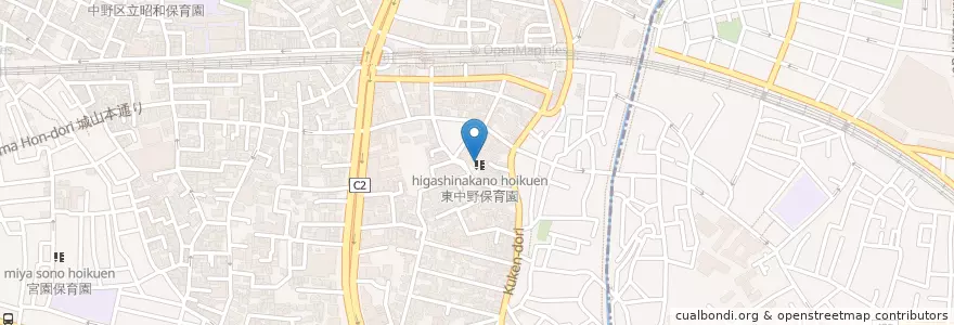 Mapa de ubicacion de 陽だまりの丘保育園 en 日本, 東京都, 中野区.