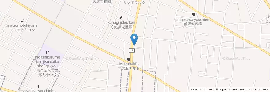 Mapa de ubicacion de 東久留米前沢郵便局 en Giappone, Tokyo, 東久留米市.