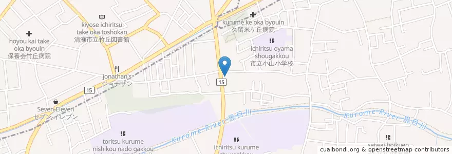 Mapa de ubicacion de 東久留米小山郵便局 en Japan, Tokyo, Higashikurume.