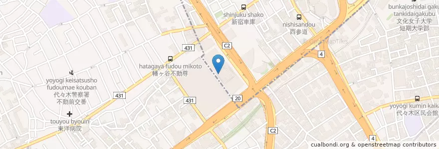 Mapa de ubicacion de 東京オペラシティ郵便局 en ژاپن, 東京都, 渋谷区.