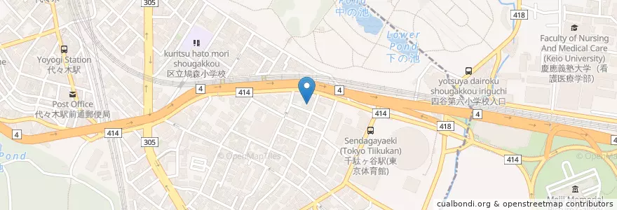 Mapa de ubicacion de 東京勤労者医療会代々木病院 en 일본, 도쿄도, 시부야구.