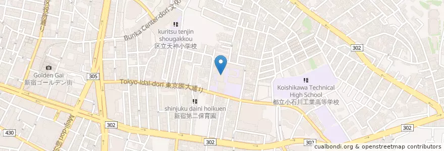 Mapa de ubicacion de 東京医科大学 （医学部） en 日本, 東京都, 新宿区.
