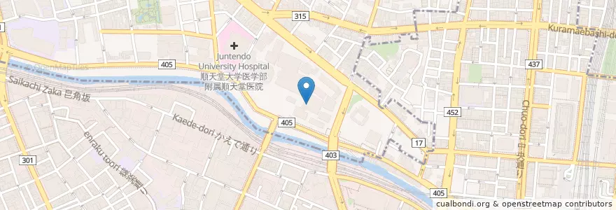 Mapa de ubicacion de 東京医科歯科大学歯学部附属病院 en Japan, Tokio, 文京区, 千代田区.