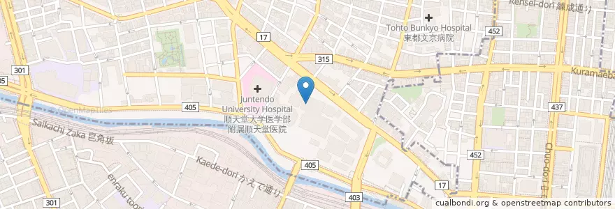 Mapa de ubicacion de 東京医科歯科大学歯学部附属病院 en Japão, Tóquio, 文京区, 千代田区.