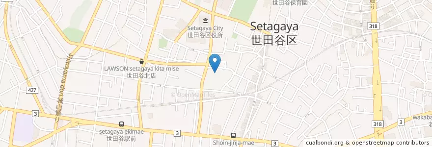 Mapa de ubicacion de 東京国税局世田谷税務署 en Japón, Tokio, Setagaya.