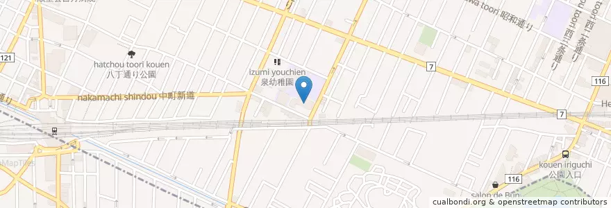 Mapa de ubicacion de 東京国税局武蔵野税務署 en 日本, 東京都, 武蔵野市.