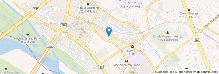 Mapa de ubicacion de 東京国税局玉川税務署 en Japan, 東京都, 世田谷区.