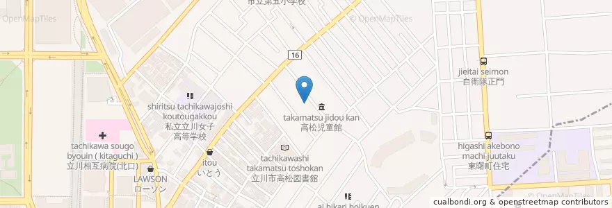 Mapa de ubicacion de 東京国税局立川税務署 en Jepun, 東京都, 立川市.