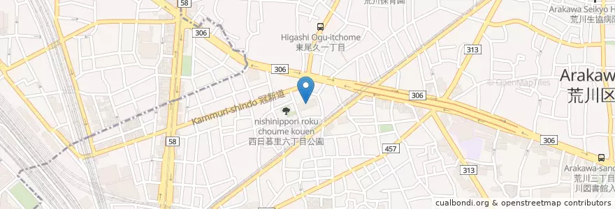 Mapa de ubicacion de 東京国税局荒川税務署 en 日本, 東京都.