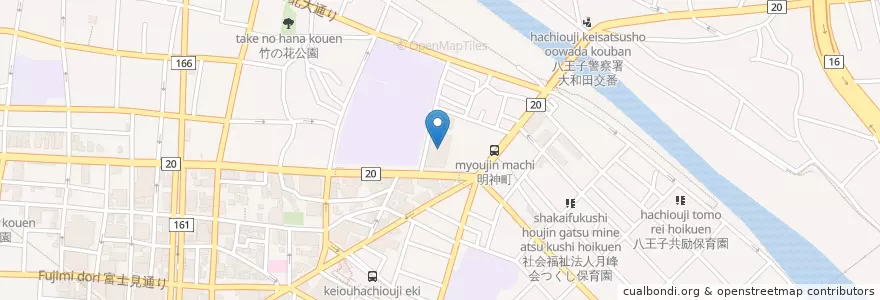 Mapa de ubicacion de 東京地方検察庁八王子支部 en Jepun, 東京都, 八王子市.