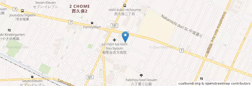 Mapa de ubicacion de 東京地方裁判所武蔵野簡易裁判所 en Jepun, 東京都, 武蔵野市.