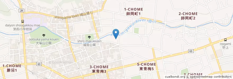 Mapa de ubicacion de 東京地方裁判所青梅簡易裁判所 en Jepun, 東京都, 青梅市.