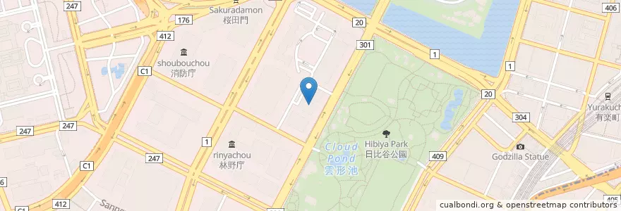 Mapa de ubicacion de 東京家庭裁判所;東京地方裁判所東京簡易裁判所;公安審査委員会;公正取引委員会 en Japonya, 東京都, 千代田区.