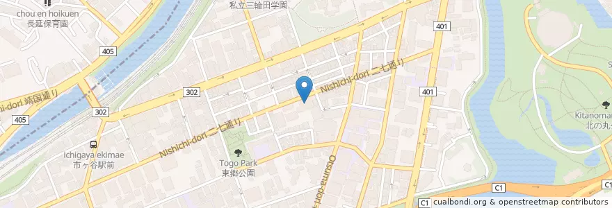 Mapa de ubicacion de 東京家政学院短期大学 en اليابان, 東京都, 千代田区.