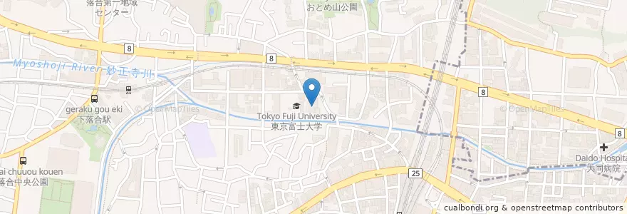 Mapa de ubicacion de 東京富士大学 短期大学部 en Japón, Tokio, Shinjuku.