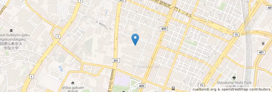 Mapa de ubicacion de 東京慈恵会医科大学（医学部） en 日本, 東京都, 港区.