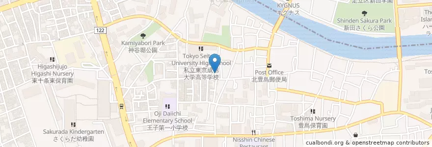 Mapa de ubicacion de 東京成徳短期大学附属幼稚園 en Japan, Tokio, 北区.